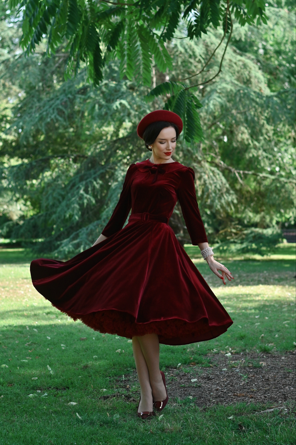 Lua Velvet Swing Dress in Extended Sizing